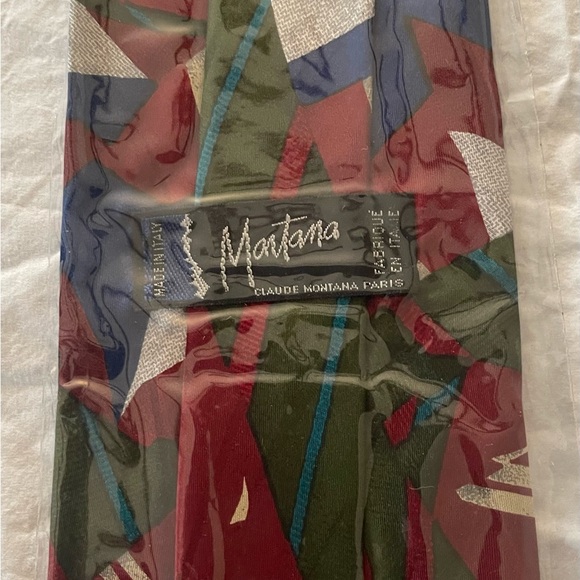 2-New Vintage 1980’s Claude Montana Abstract Ties  100% Silk Ties Made in Italy - Picture 9 of 9